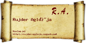 Rujder Aglája névjegykártya
